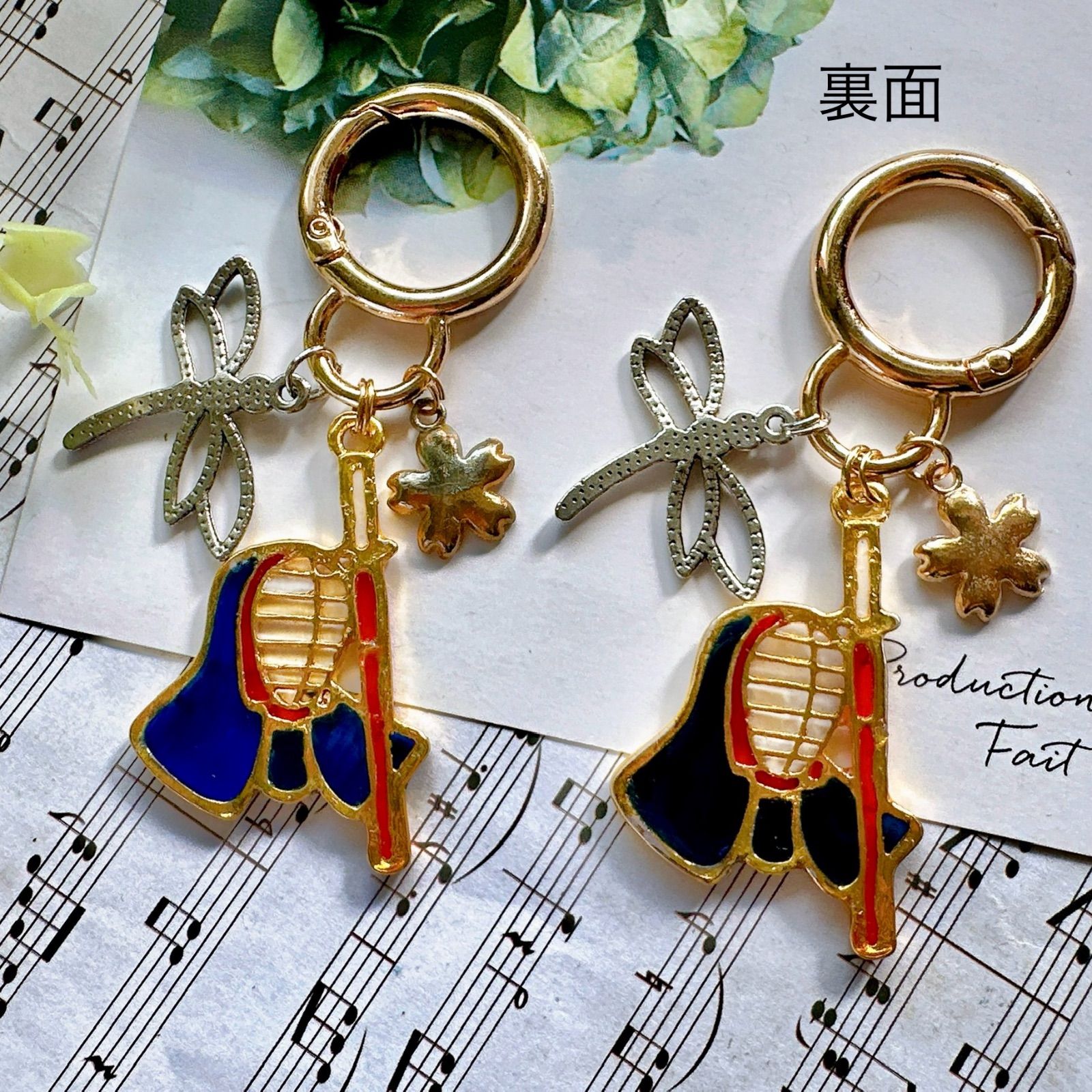 剣道 キーホルダー 桜 イニシャル チャーム ハンドメイド - メルカリ