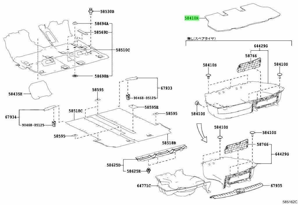 トヨタ ノア ヴォクシー エスクァイア デッキ ボード NOAH VOXY ESQUIRE BOARD DECK 58410-28090-C1 TOYOTA 純正 Genuine JDM