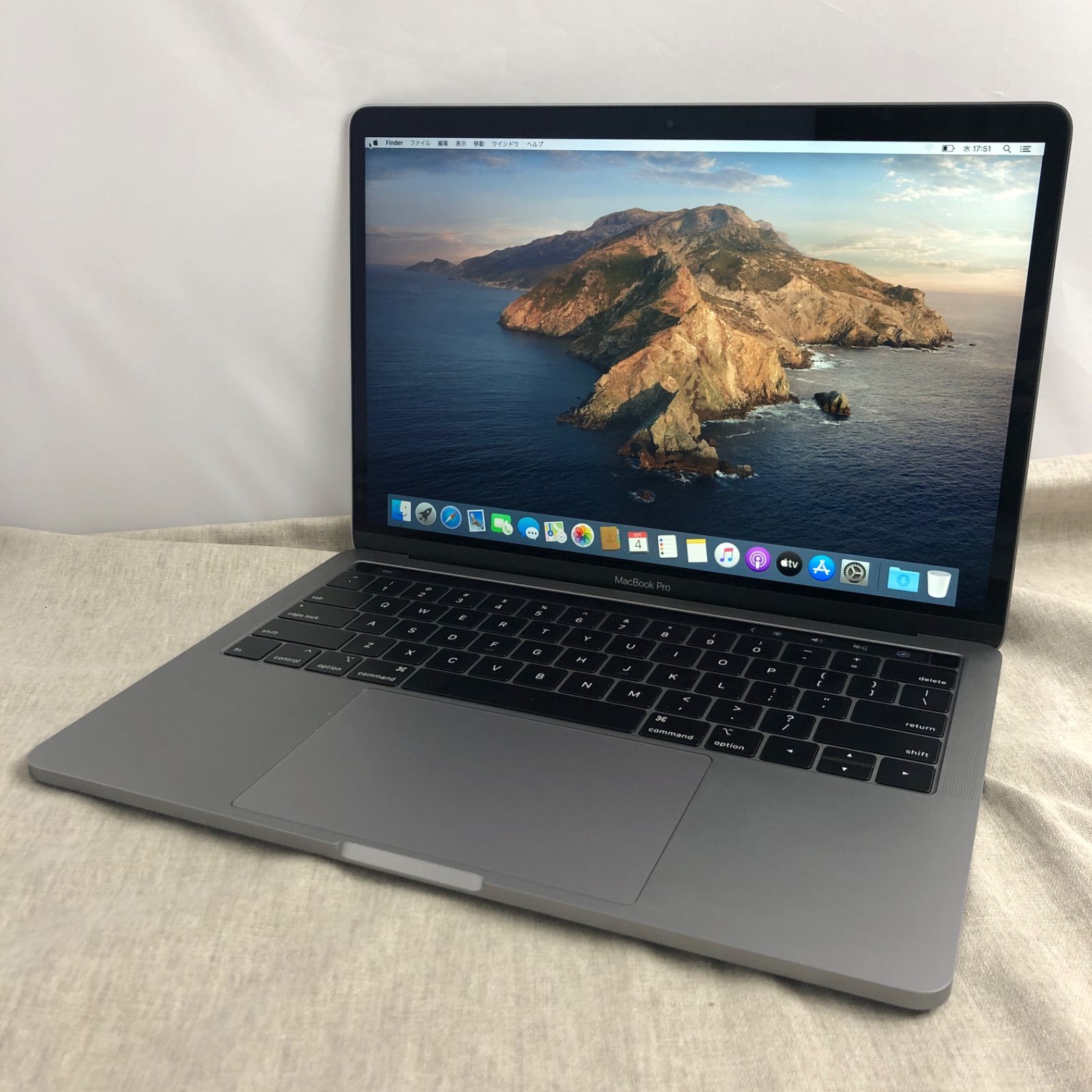 【本体のみ】Apple MacBook Pro (13インチ, 2019, Thunderbolt 3ポート x 4)【Touch  Bar・i7・16GB・512GB】A1989 EMC3358/LT-231536（80586）
