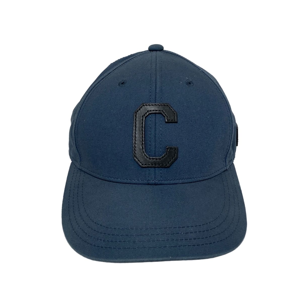 COACH コーチ キャップ - ネイビー×黒 コットン レザー