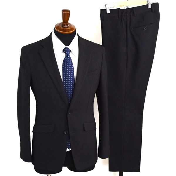 スーツセレクト 2つボタン シングルスーツ S Y4 ダークグレー ノータック 袖口3つ釦 開き見せ BLKP2214 夏物 春夏 5XI004 メンズビジネス 202509