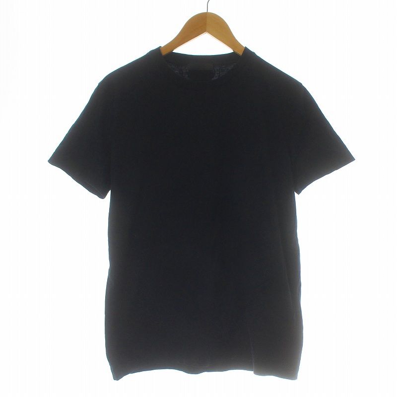 プラダ PRADA 近年モデル Tシャツ カットソー パックT 半袖 三角ロゴパッチ L ブラック UJM492S22111CD /KU
