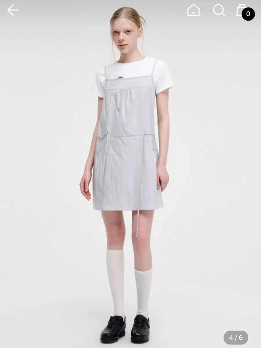 ETMON エトモン スリップ ピンタック ミニ ドレス_ グレイシー 青