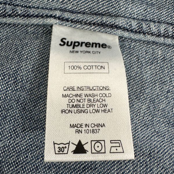 クラシック Supreme|シュプリーム Denim Shirt|デニム ボタンダウン 長袖シャツ|S 本物保証、全品送料0円!