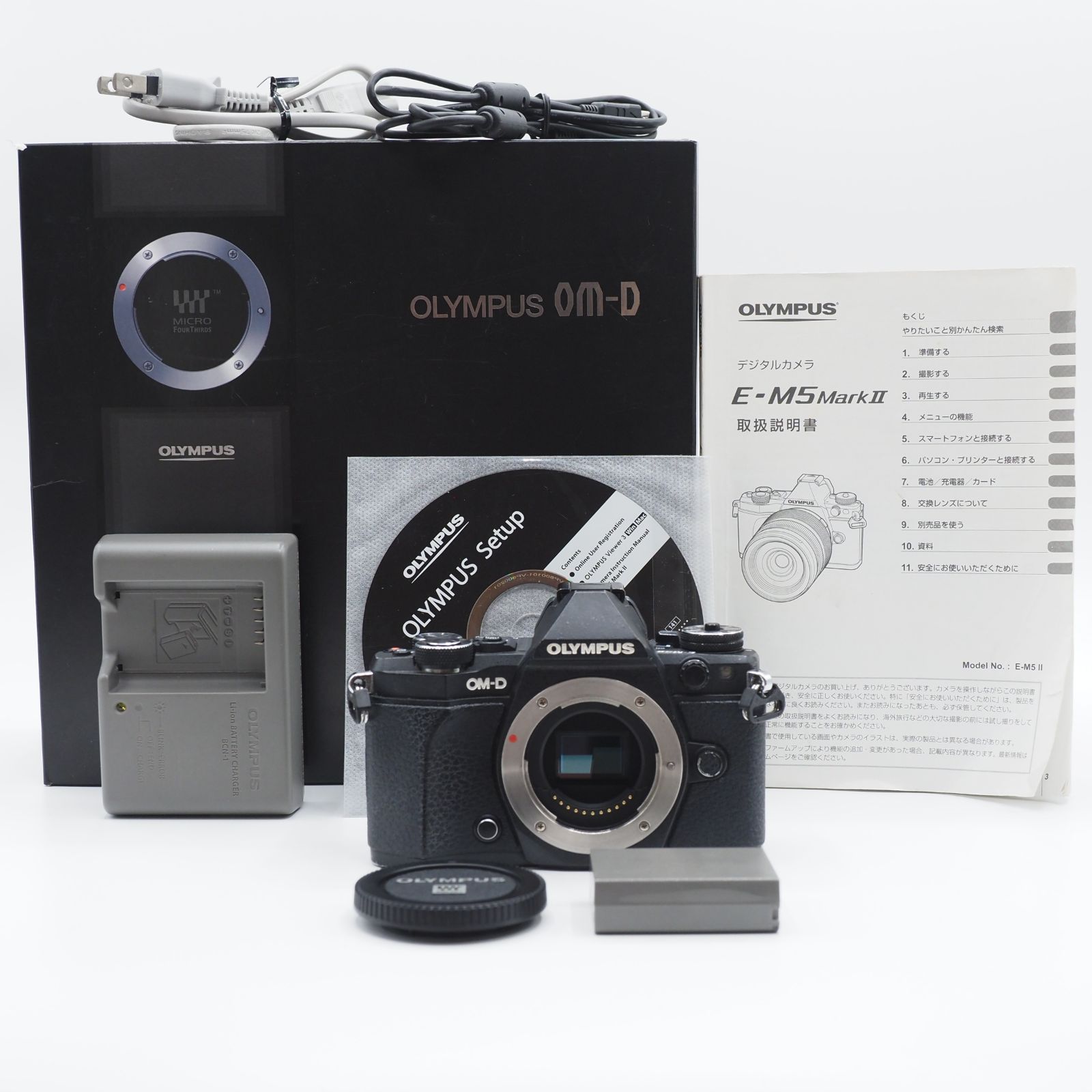 ショット数46 641回の実用品 元 OLYMPUS オリンパス ミラーレス OM-D E-M5 MarkII ボディー 2867