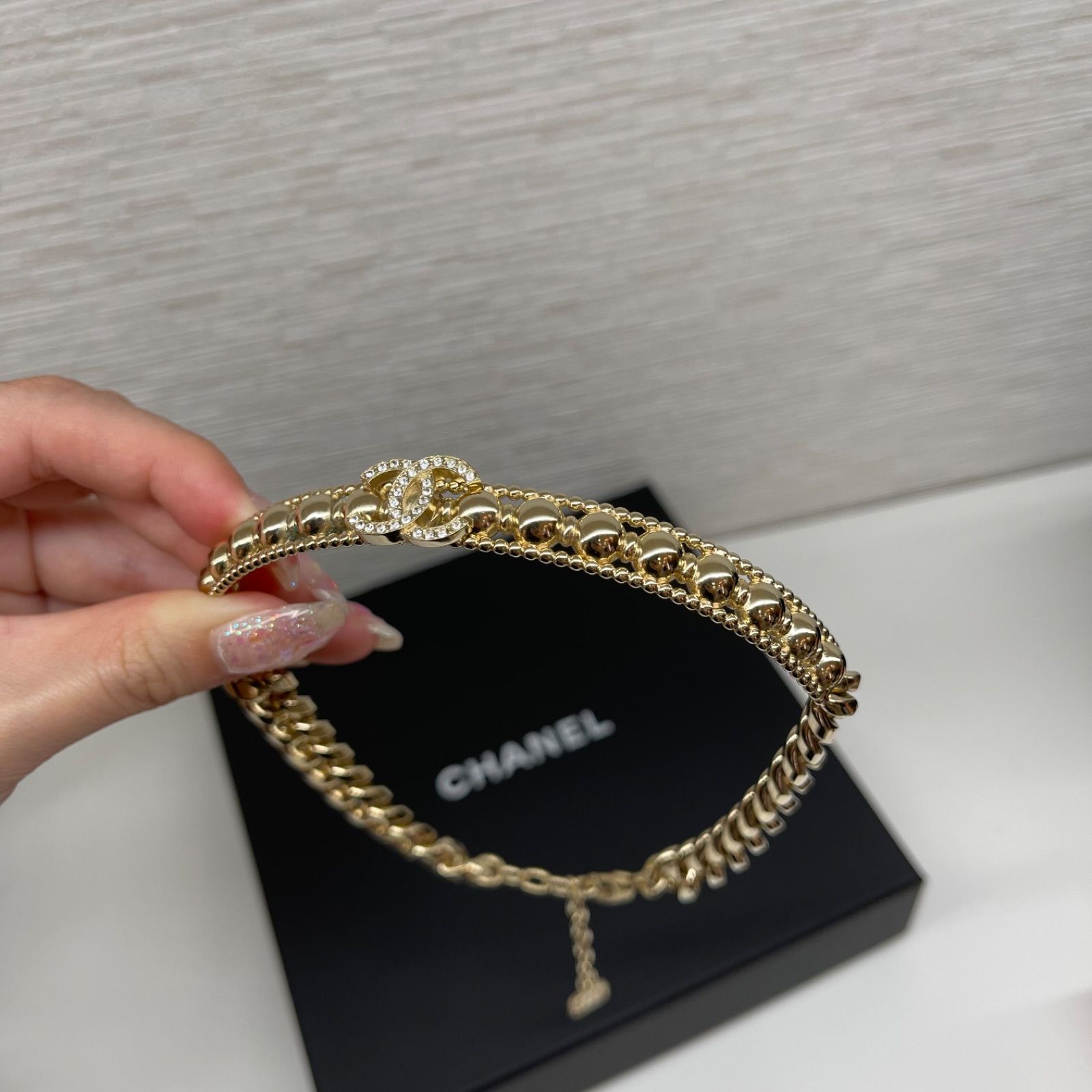 【新品】【未使用品】CHANEL シャネル AB7791 B07488 NG677 ココマーク ネックレス メタル×ストラス ゴールド×クリスタル 2021-2022クルーズ レディース 女性用 チョーカー ジュエリー アクセサリー チェーン ブランド