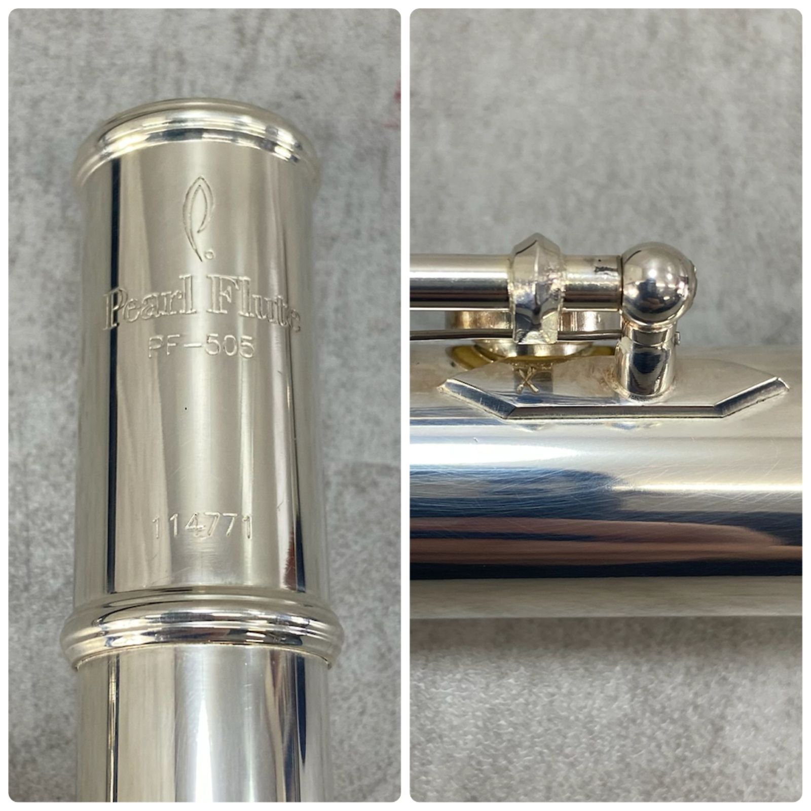 Pearl PF-505 フルート ケース付き 状態良好 送料無料 Pearl フルート PF-505 Eメカニズム搭載 ピントップアーム