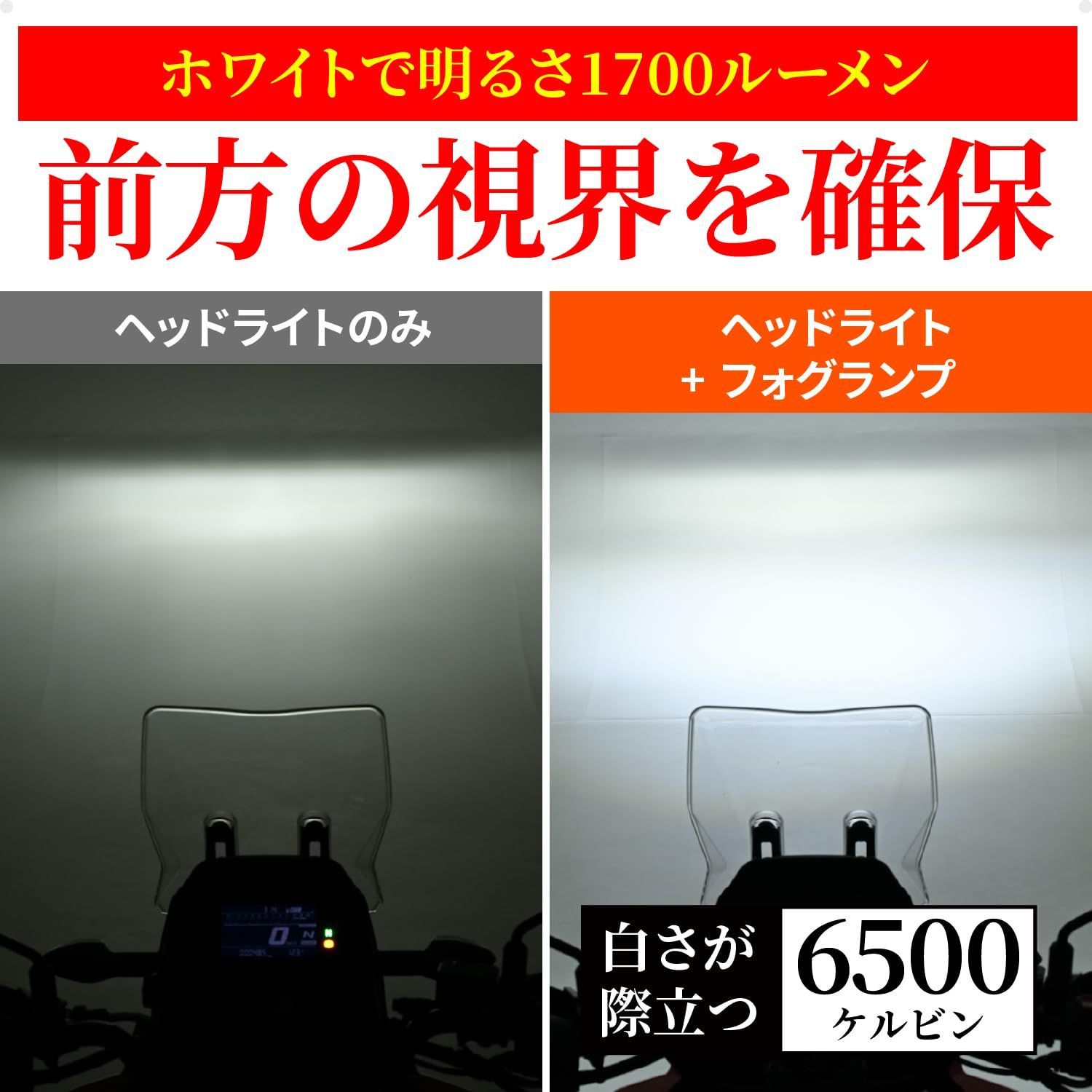 プレシャスレイ BELLOF ベロフ スモール ホワイト 6500K 防塵 左右セット 防水 車検対応 LED 48495 フォグランプ バイク デイトナ Daytona