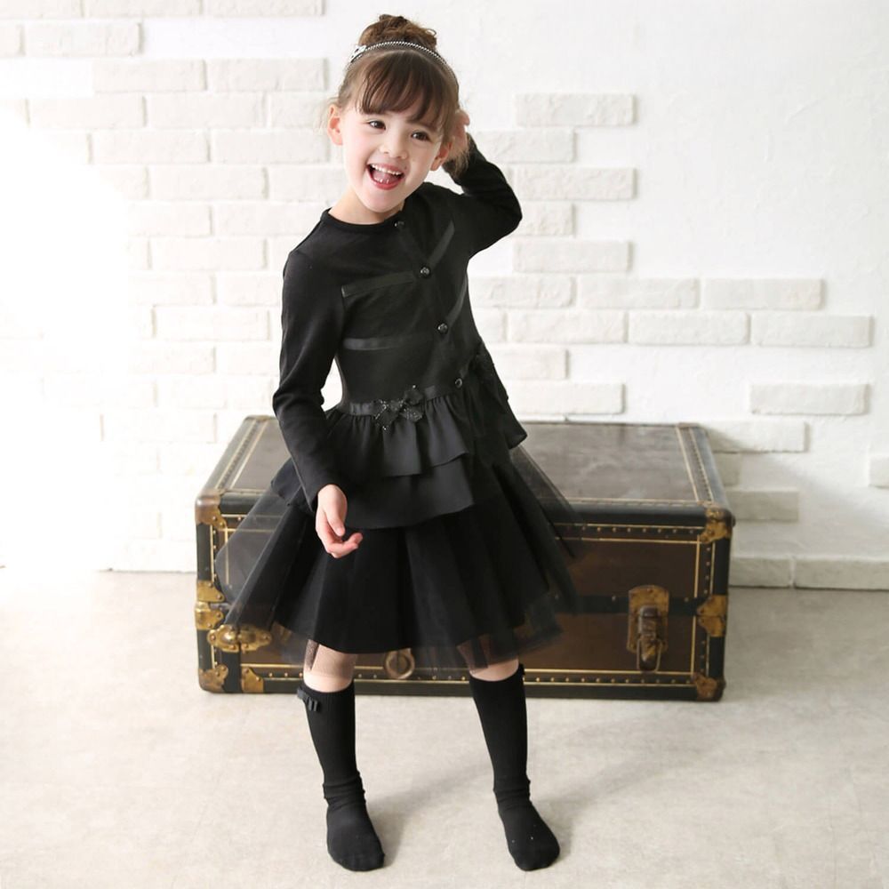 ブラック  150cm  リリメリーカーディガン キッズ カーディガン 女の子 カーデガン 10005306 秋 冬 春 秋冬 黒 ブラック フォーマル 入園式 卒園式 入学式 おしゃれ かわいい オシャレ 可愛い こど