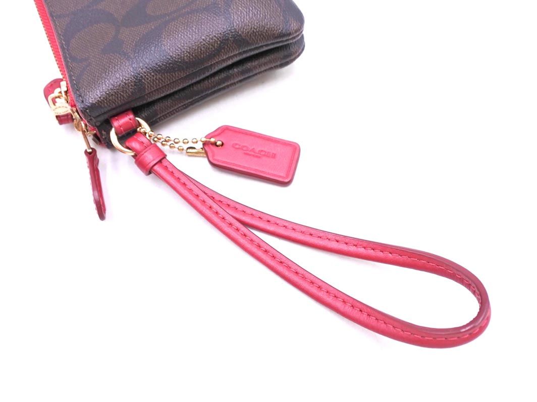 新品　COACH リストレット　ストロベリー　シグネチャー COACH】コーチ コーティングキャンバス レザー シグネチャー