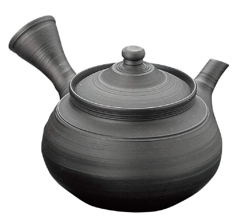 常滑焼5-109風月 15号黒泥筋引急須 木 270ml AM-T5-109