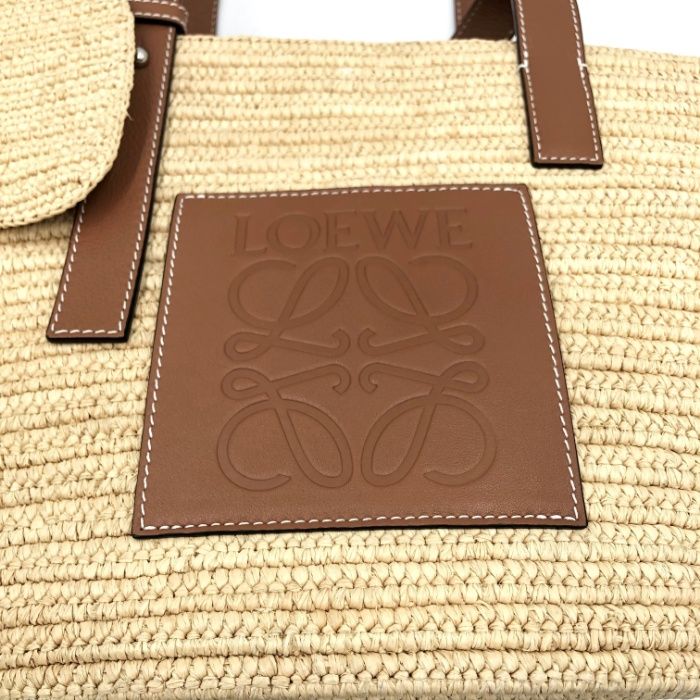 ロエベ LOEWE エレファントバスケットバッグ ラフィア カーフ