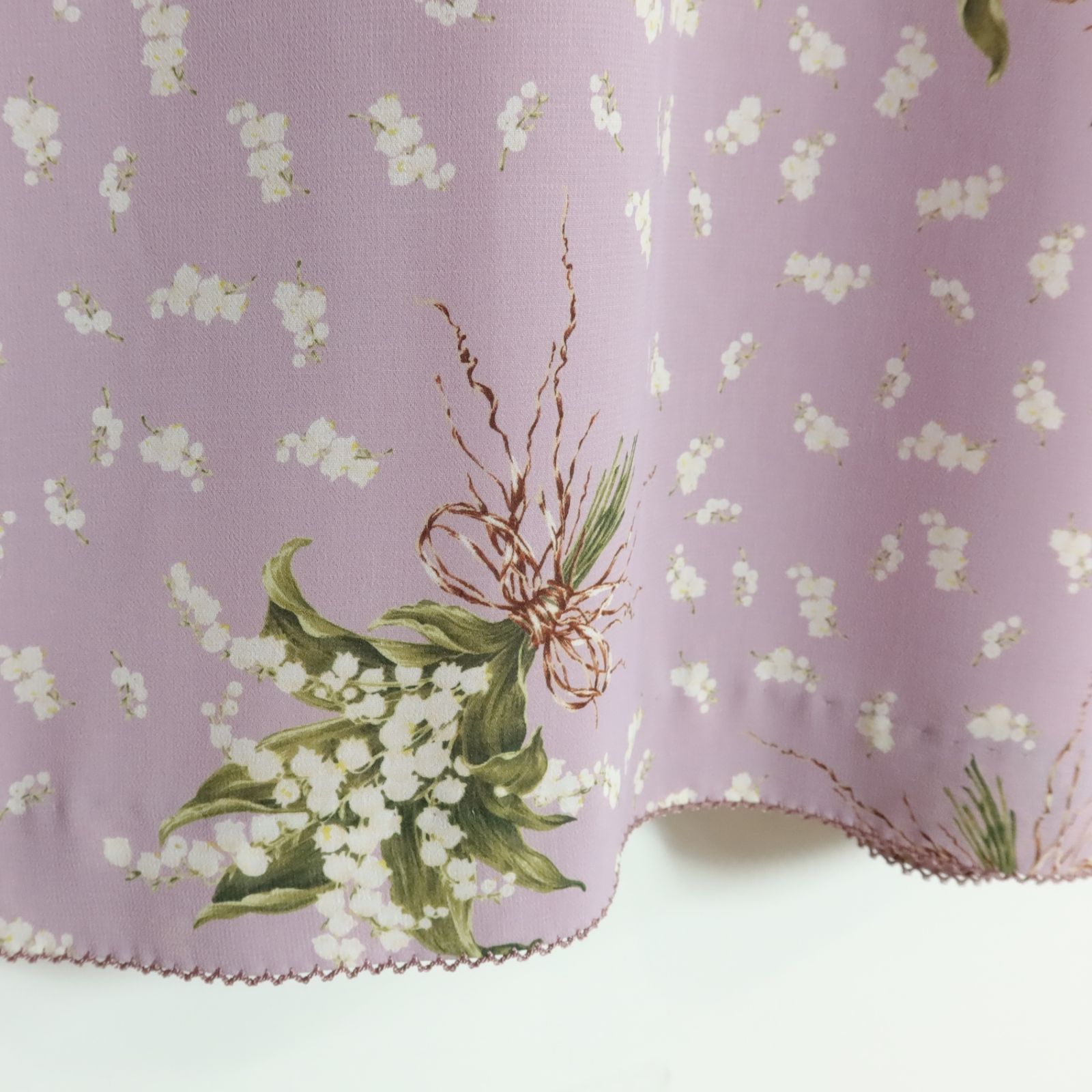 KANEKO ISAO / カネコイサオ すずらん柄ワンピース 美品】カネコイサオ☆フェミニン！すずらん柄ワンピース 薄