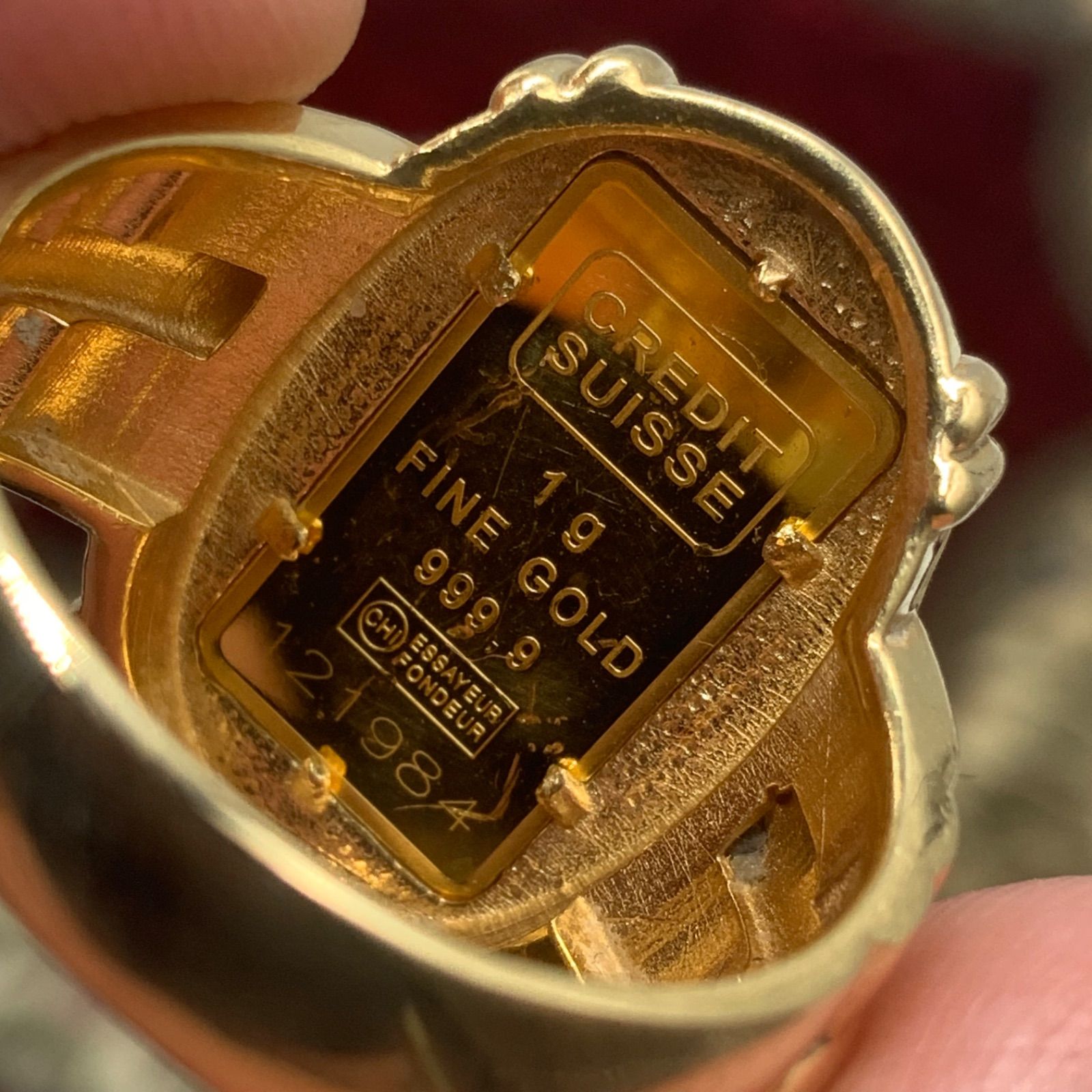 K24 リバティ1gバー リング指輪 枠K18 - メルカリ