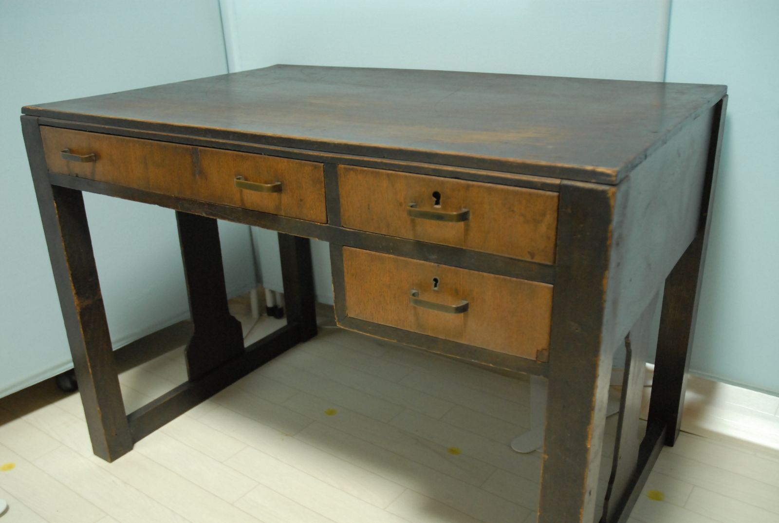 古机 古デスク アンティーク ヴィンテージ 古家具 時代家具 レトロ  幅89cm 奥行き59cm 高さ62cm