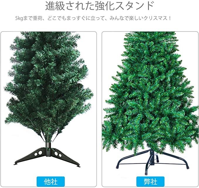 枝大幅増量タイプ クリスマスツリー 180cm グリーン ヌードツリー