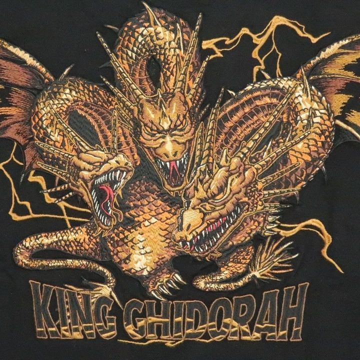 ゴジラ/Godzilla Tシャツ メンズ 刺繍 キングギドラ/King Ghidorah 