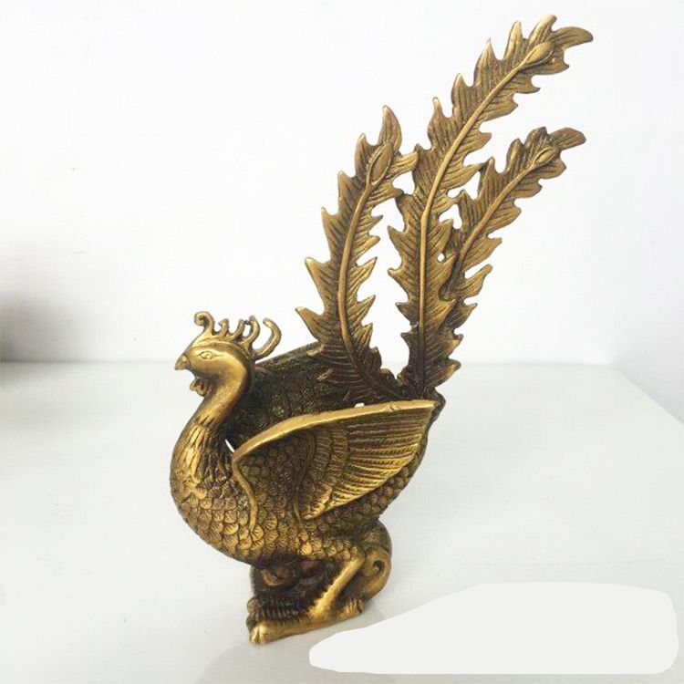 極上品☆純銅 鳳凰置物 火鳳凰 装飾品 風水細工