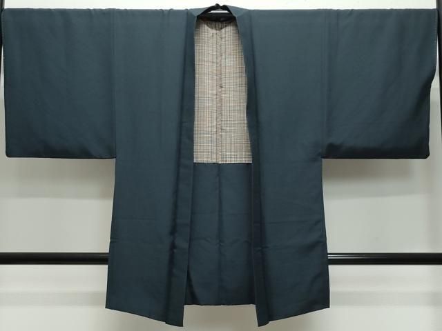 平和屋着物○男性 黒紋付 長羽織セット 正絹 逸品 DAAS3093ps