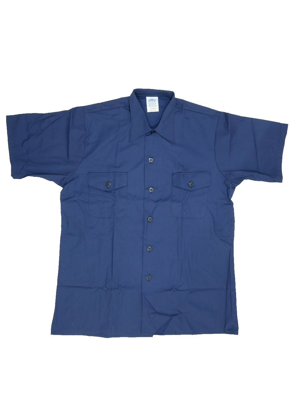 アメリカ軍 USN メンズ ユーティリティ シャツ ショートスリーブ ネイビー XL ※表記L 【新品デッドストック】