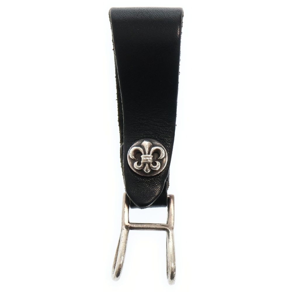 CHROME HEARTS クロムハーツ BELT LOOP ベルトループ BSフ ボタンレザーベルトループ ブラック|シルバー ギャラあり
