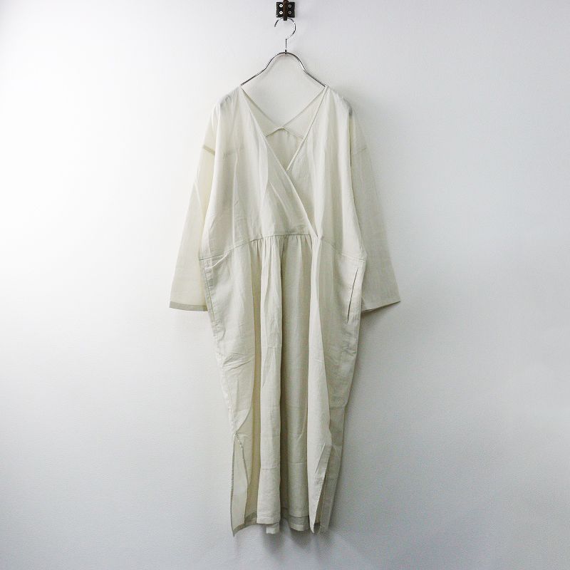 2025 エヴァムエヴァ evam eva E241T041 cotton one piece コットンワンピース 1 キナリ 薄ベージュ系┃ドレス 2400014646764