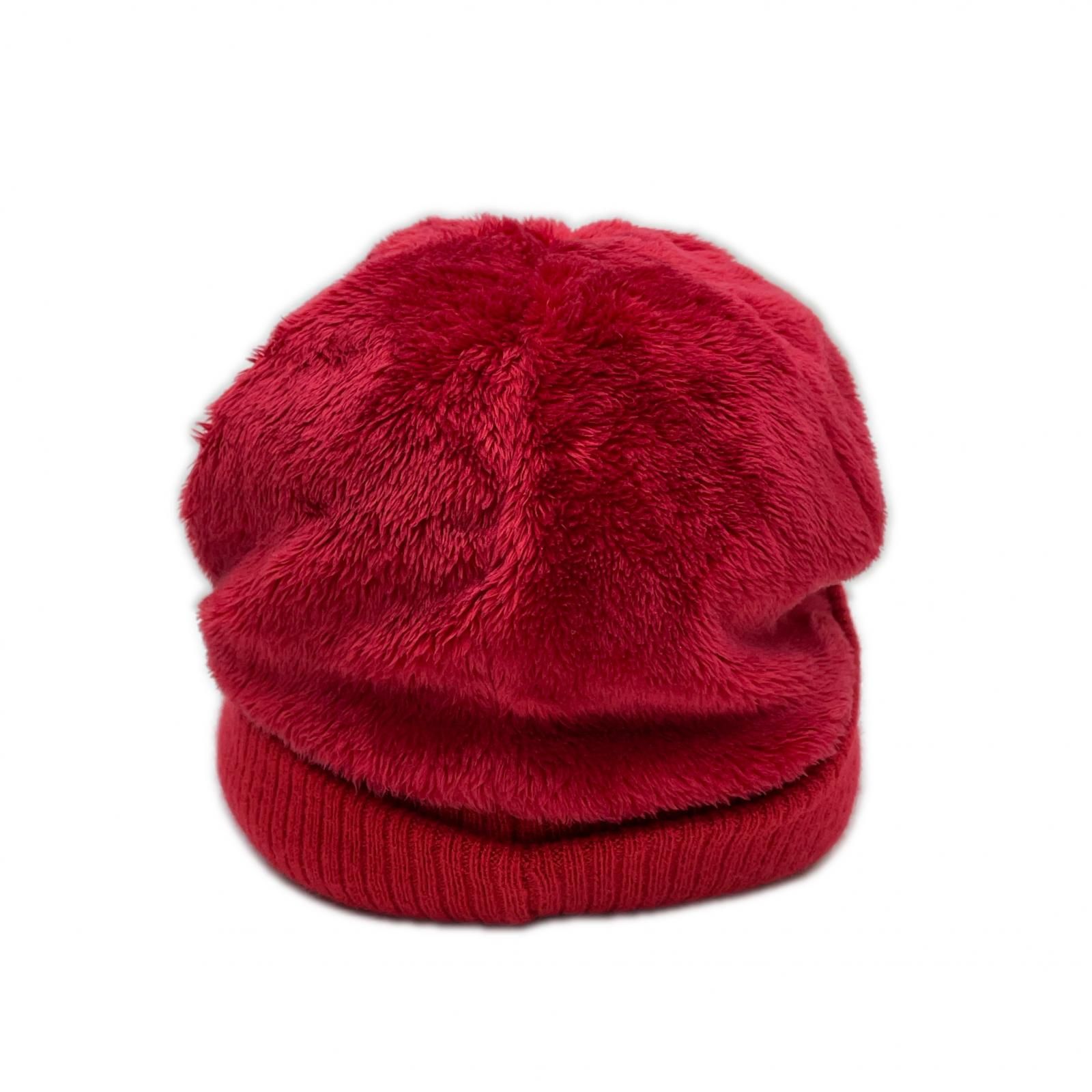 アルチビオ archivio つば付ニット帽 赤 レッド ボア＆ニット ライン