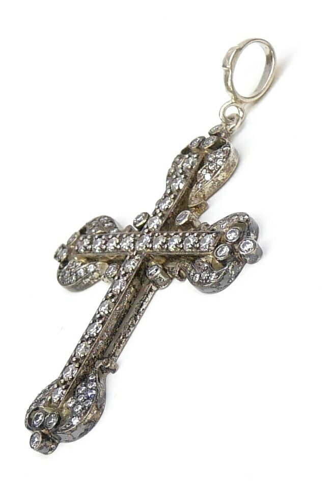 ローリーロドキン　シルバークロスペンダントトップ　ジルコニア LARGE GOTHIC CROSS PENDANT Silver / Zirconia PENDANT
