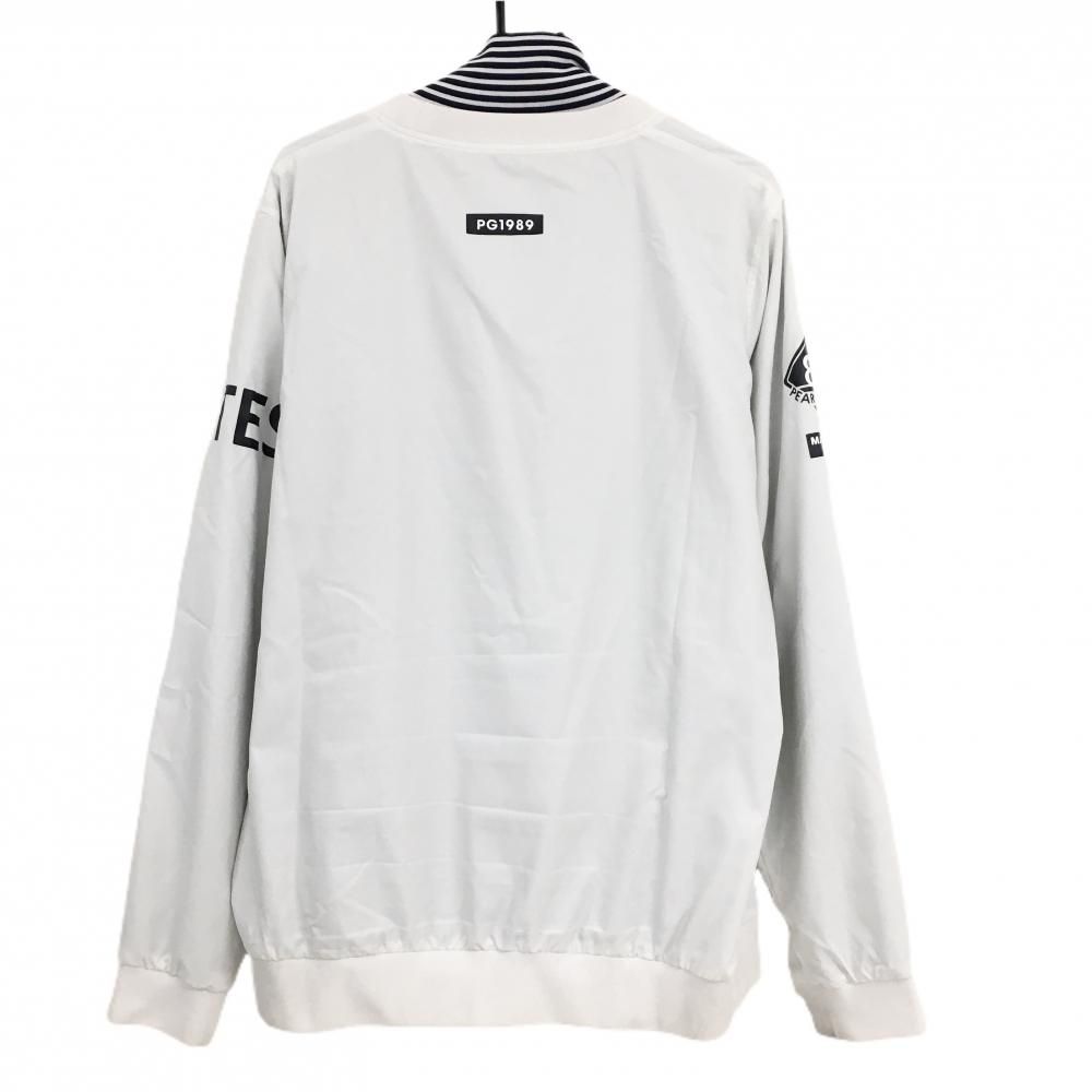 パーリーゲイツ ツインスニード 白×黒 ビッグロゴ 地模様 蓄熱裏地 ブルゾン メンズ 7 2XL ゴルフウェア 大きいサイズ PEARLY GATES