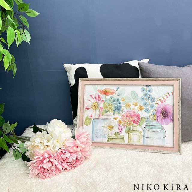 おしゃれ アート モダン 絵画 開運 額入り 玄関 トイレ かわいい 絵 花