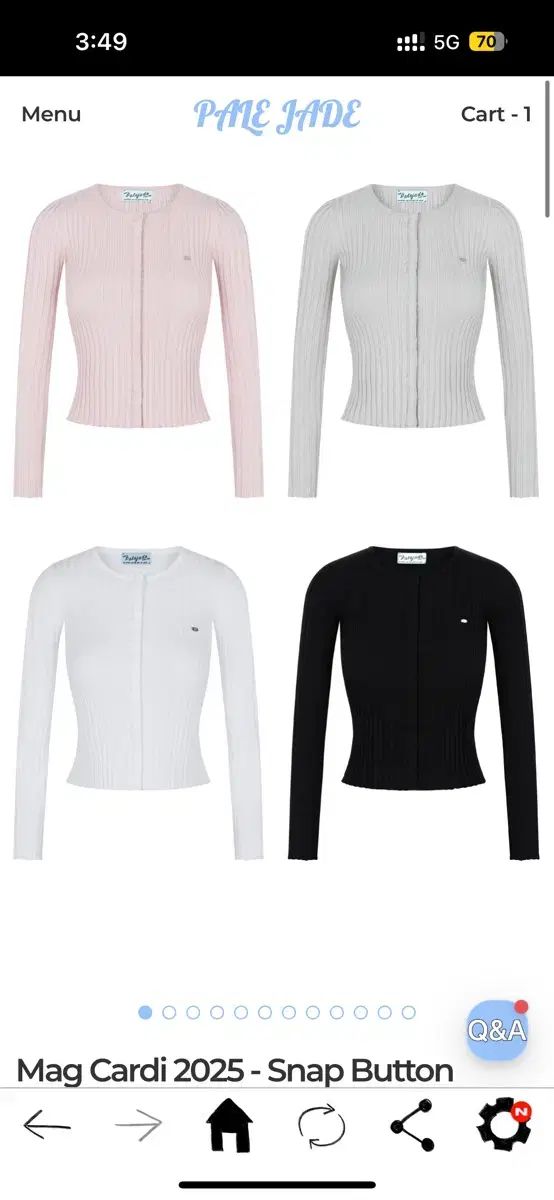 ペイルジェイド Mag カーディガン ライトグレー