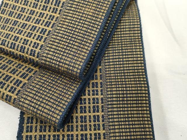 平和屋着物●男性 本場筑前博多織 角帯 格子柄 正絹 CAAX9386yk