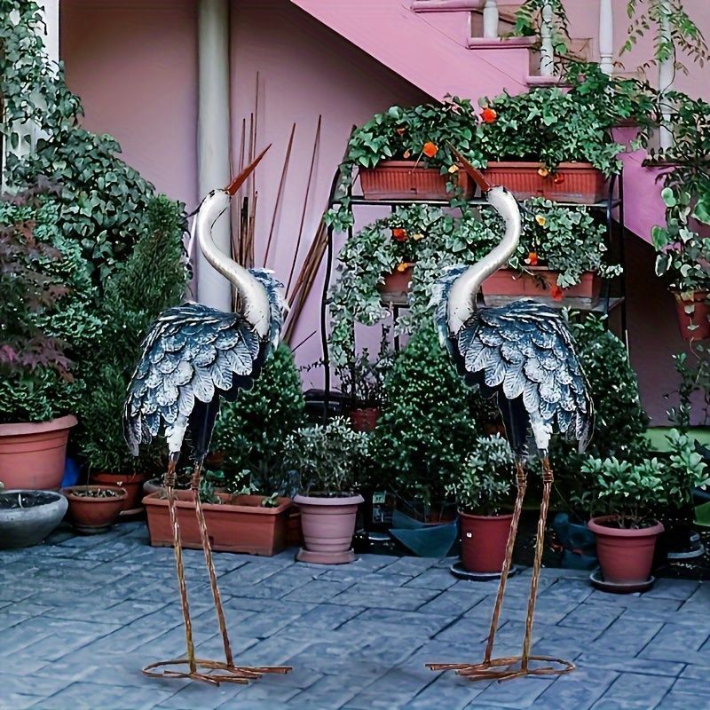 置物 オブジェ ガーデンオーナメント サギ 鷺 水鳥 屋外 インテリア 玄関 リビング ダイニング 装飾 庭 ガーデニング 装飾 ガーデン 金属