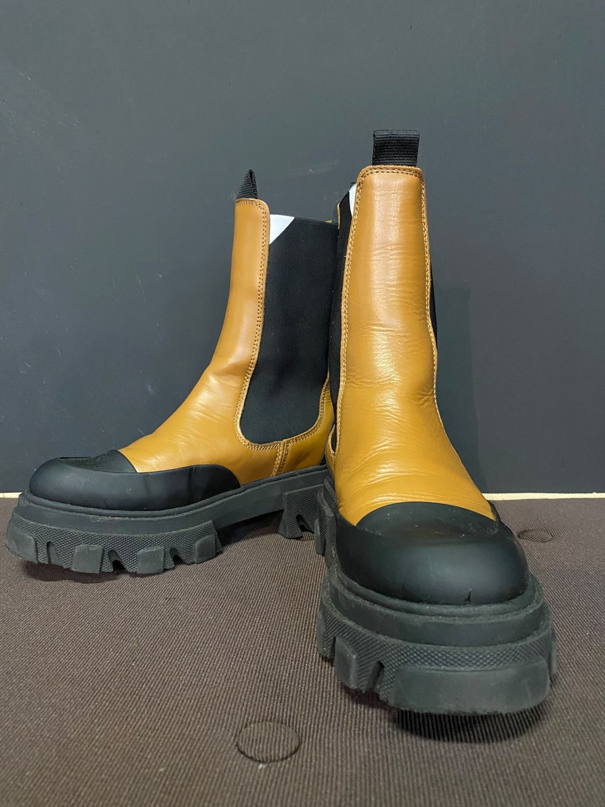 ガニー GANNI サイドゴアチェルシーブーツ ショート 36 23-23.5cm 黒  