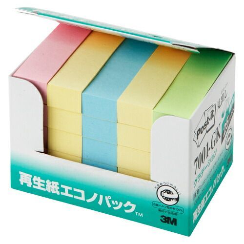 まとめ ふせん スリーエム ポスト イット Ｒ 製品 エコノパック ＴＭ 製品シリーズ ２５個入 7001-GK 4519001557506 ●エコノパック 1箱 ×10セット