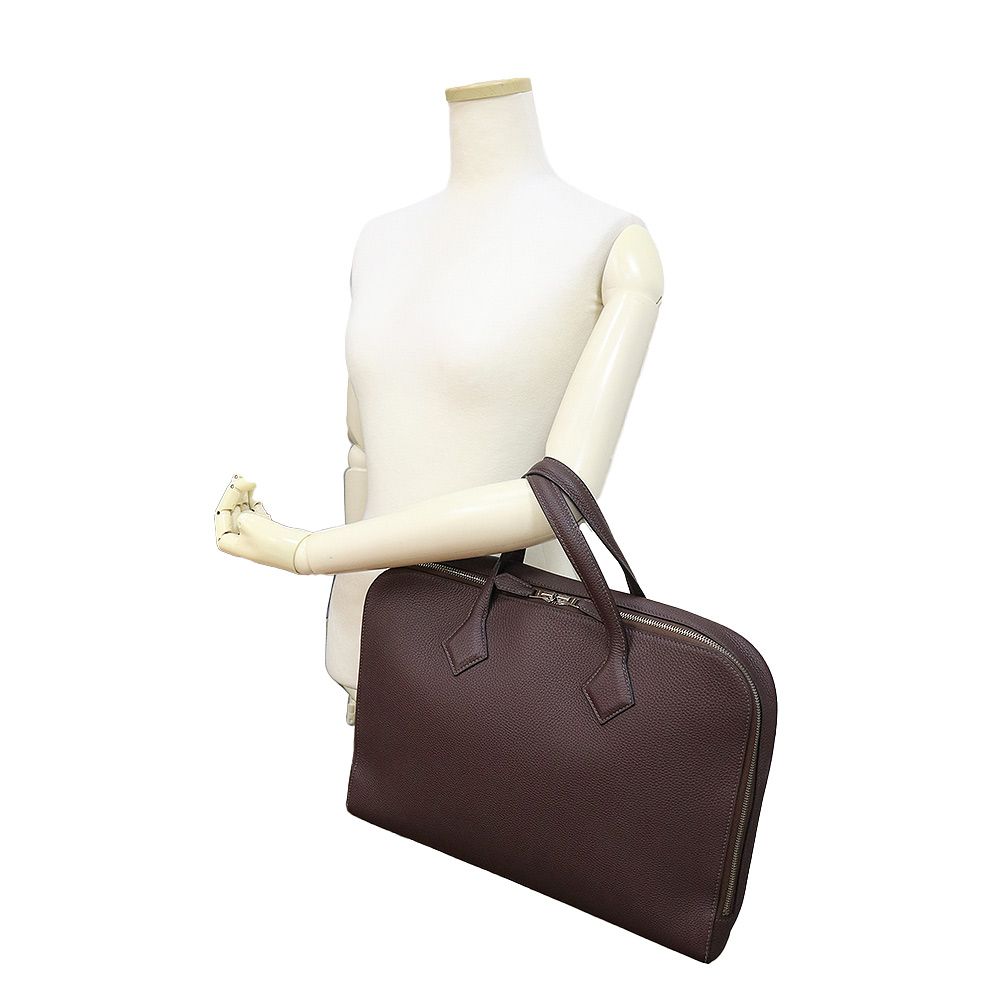 （未使用　展示品）エルメス HERMES ヴィクトリア ライト 書類ケース ビジネス ハンドバッグ ブリーフケース トゴ レザー ショコラ ブラウン シルバー金具 D刻印 エルメス ヴィクトリア ライト 書類ケース ビジネス ハンドバッグ
