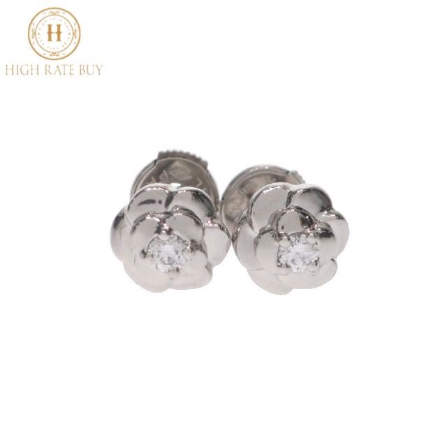 極美品】 CHANEL シャネル カメリア ダイヤピアス K18WG 750 ホワイト ... シャネル カメリア ピアス/イヤリング K18WG ホワイトゴールド