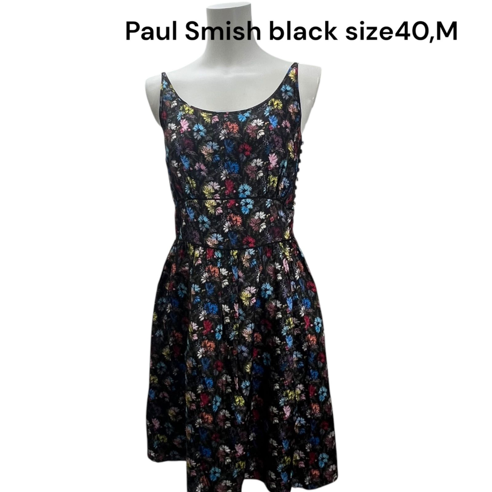 ポールスミス ブラック Paul Smish BLACK 花柄 ワンピース 40 M レディース S5Q151