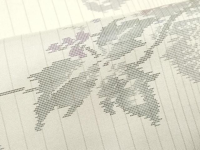 平和屋着物○訪問着 本場大島紬 雪輪南天唐草文 さが美扱い 正絹 逸品