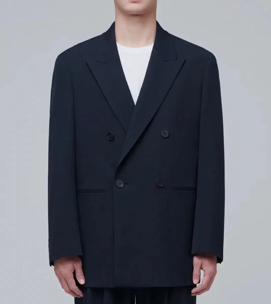MUSINSA ムシンサ ダブル ブレーザー ネイビー L