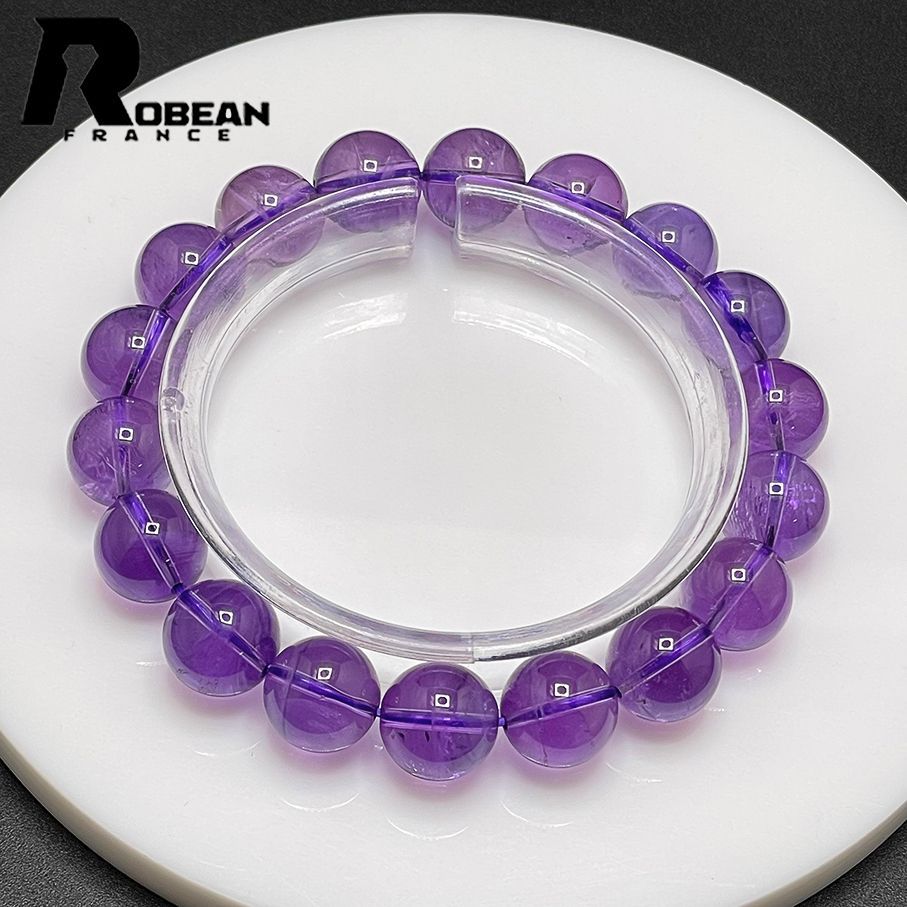 在庫切れ 夢色 EU製 定価5万円ROBEAN・アメジストファントムパワーストーン ブレスレット アクセサリー 天然石 レア 貴重 幸運 プレゼント ギフト 贈り物 11.4-11.7mm 1008J358