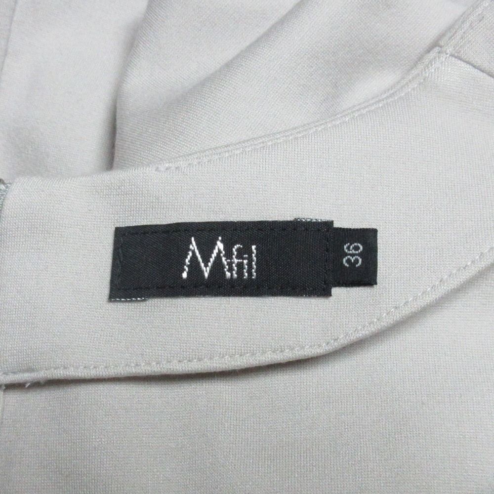 美品 M・fil エムフィル 長袖 ストレッチ テールカット バイカラー クルーネック ブラウス 36 ベージュ×ネイビー レディース 古着 中古 美品 M・fil エムフィル 長袖 ストレッチ テールカット バイ
