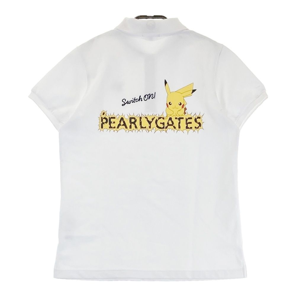 サイズ 1 PEARLY GATES パーリーゲイツ モデル ×ポケットモンスター 半袖ポロシャツ ピカチュウ ホワイト系 240101506070 ゴルフウェア レディース ストスト