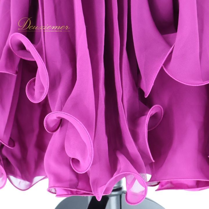 社交ダンス 衣装 チャコット Chacott スカート トップス ブラウス パーティ セットアップ ツーピース 紫 フリル レース 無地 上品 感 パープル系 上下セット おしゃれ 大人 レディース ダンスウェア ポリエステル 日本製 シンプル