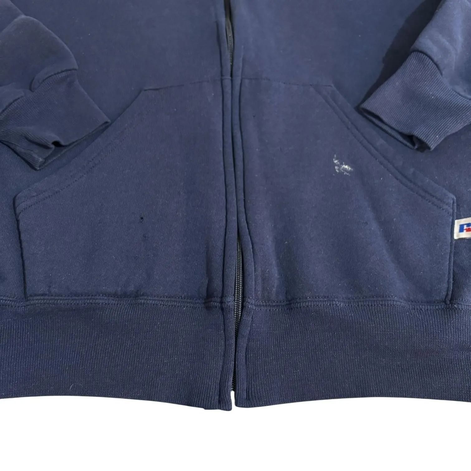 90s メキシコ製 RUSSELL ATHLETIC ZIP UP HOODIE L NAVY ラッセル 