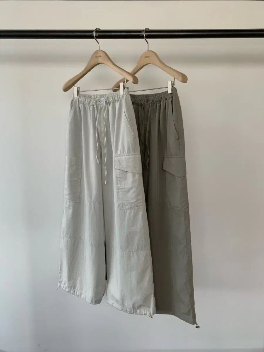 maisonspecial コットンナイロンツイルサスペンダーカーゴパンツ