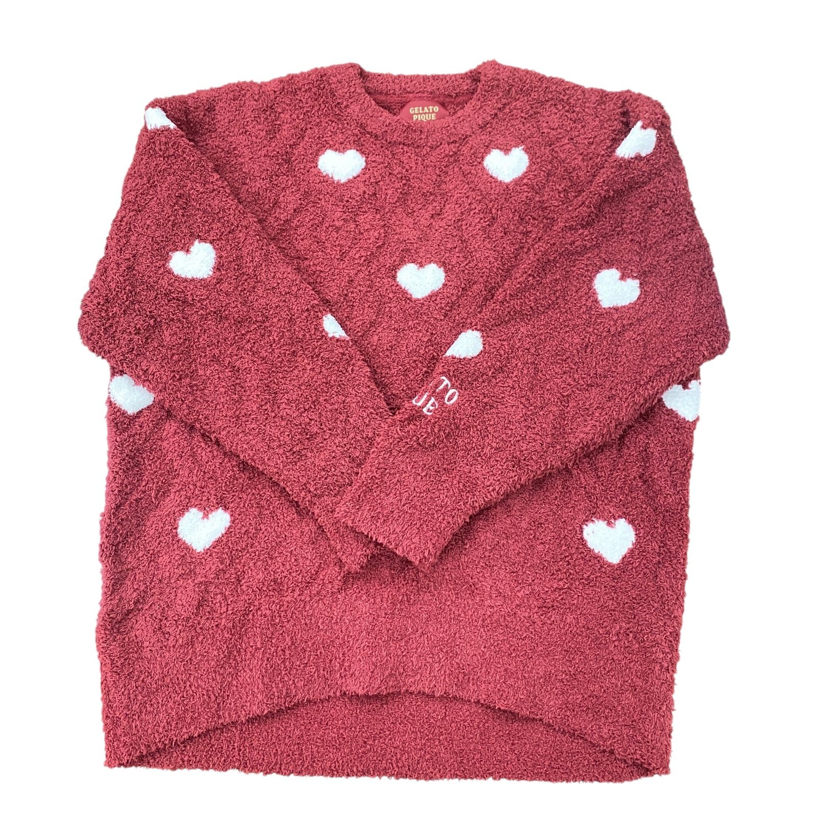 EM1030 gelato pique ジェラートピケ ハート アランプルオーバー 上下セット クリスマス