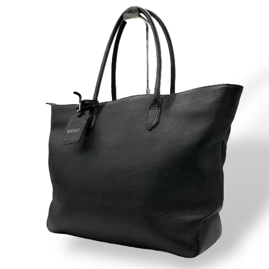 現行 BARNEYS NEWYORK トートバッグ レザー シボ革 黒 2238 現行 BARNEYS NEWYORK トートバッグ レザー シボ革 黒 2238