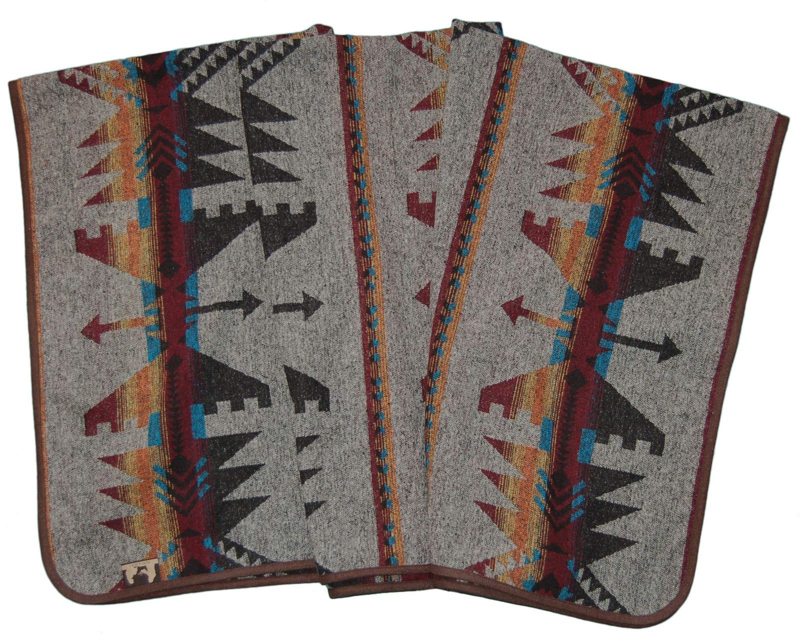 Color GREY_Size Normal Ruth-Boaz エスニック ネイティブ柄 ブランケット ラグ A グレー 153cm×127cm GREY