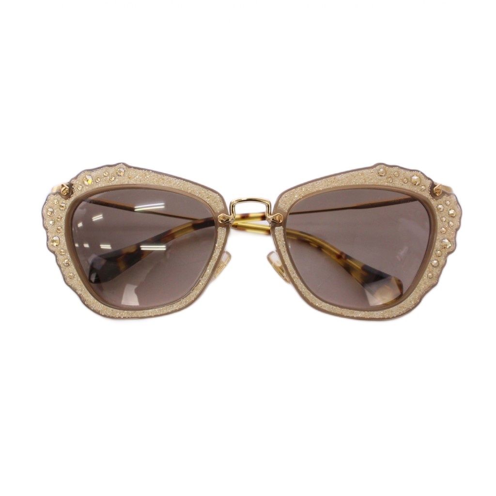 ミュウミュウ miumiu グリッター CAT EYE サングラス べっ甲柄